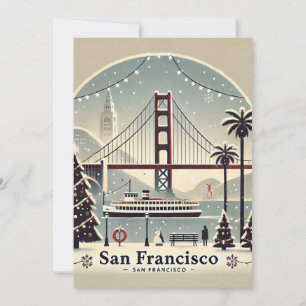 Nostalgische Kerstmis in San Francisco Feestdagenkaart