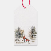 Nostalgische Kerstmis Ontwerp Cadeautags Cadeaulabel (Achterkant)