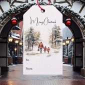 Nostalgische Kerstmis Ontwerp Cadeautags Cadeaulabel