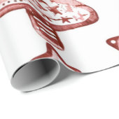 Nostalgische Kerstmis Rood Cadeaupapier (Rol Hoek)