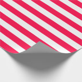 Nostalgische Kerstmis Rood Wit Gestreepte Classic Cadeaupapier (Hoek)