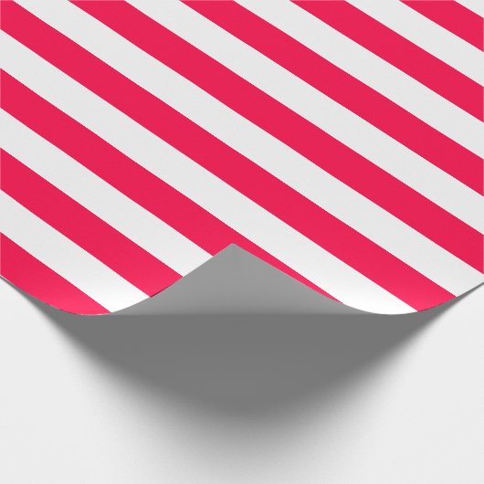 Nostalgische Kerstmis Rood Wit Gestreepte Classic Cadeaupapier (Hoek)