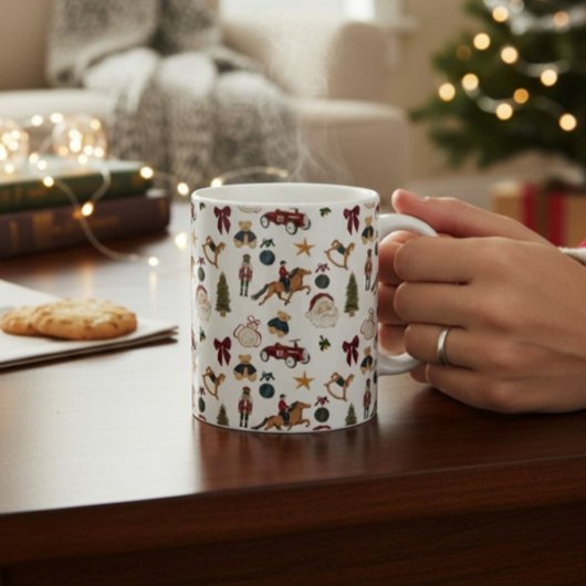 Nostalgische Kerstmis Speelgoed Waterverf Mok