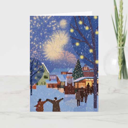 NOSTALGISCHE KERSTMIS VOORBIJ KERSTMIS KAART (Voorkant)