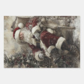 Nostalgische Kerstscène Sinterklaas Inpakpapier Vel (Voorkant 3)
