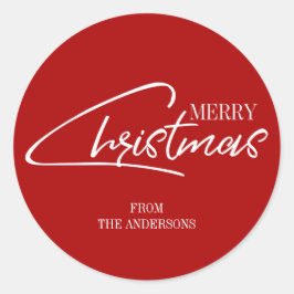 Nostalgische kerstscript-feestdag-Sticker Ronde Sticker