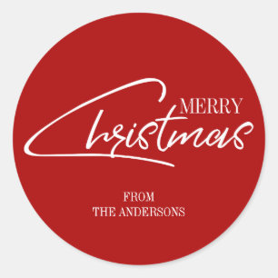 Nostalgische kerstscript-feestdag-Sticker Ronde Sticker