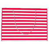 Nostalgische kerstSjabloon Elegant Red White Groot Cadeauzakje (Achterkant)