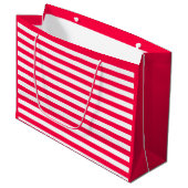 Nostalgische kerstSjabloon Elegant Red White Groot Cadeauzakje (Voorkant Gekanteld)