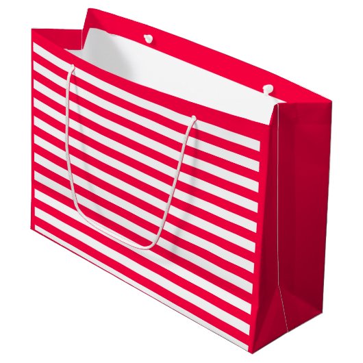 Nostalgische kerstSjabloon Elegant Red White Groot Cadeauzakje (Voorkant Gekanteld)