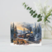 Nostalgische kersttrein briefkaart (Staand voorkant)