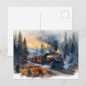 Nostalgische kersttrein briefkaart (Voorkant / Achterkant)