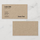 Nostalgische kijk Real Kraft Paper Elegant Sjabloo Visitekaartje (Voorkant / Achterkant)