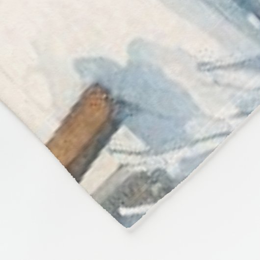 Nostalgische Kinder Schaatsen Christmas Fleece Dek (Hoek)