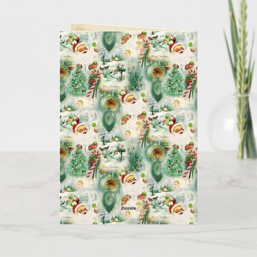 Nostalgische Kitschmas Feestdagen Kaart (Achterkant)