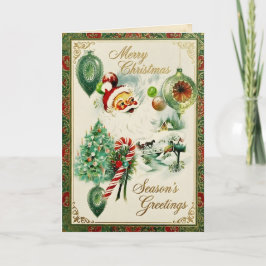 Nostalgische Kitschmas Feestdagen Kaart