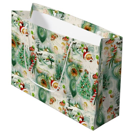 Nostalgische Kitschmas  Groot Cadeauzakje (Voorkant Gekanteld)