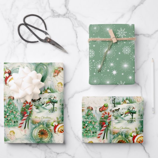 Nostalgische Kitschmas Inpakpapier Vel (Voorkant)