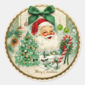 Nostalgische Kitschmas  Ronde Sticker (Voorkant)