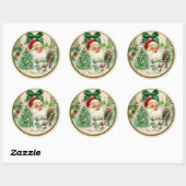 Nostalgische Kitschmas  Ronde Sticker (Vel)