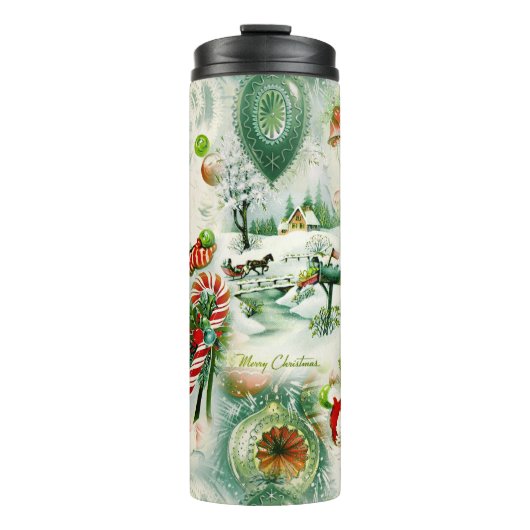 Nostalgische Kitschmas Thermosbeker (Voorkant)