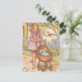 Nostalgische Kitten in Baby Carriage Briefkaart (Staand voorkant)