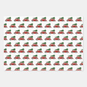 Nostalgische klassieke kerstboom traditie auto inpakpapier vel (Voorkant 3)
