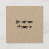 Nostalgische klassieke look Luxury Premium Kraft Vierkante Visitekaartje (Voorkant)