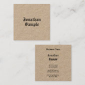 Nostalgische klassieke look Luxury Premium Kraft Vierkante Visitekaartje (Voorkant / Achterkant)