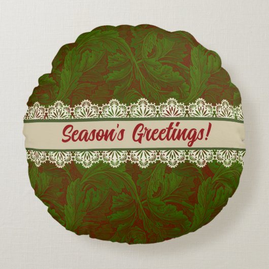 Nostalgische klassieker William Morris Patroon Vak Rond Kussen (Voorkant)