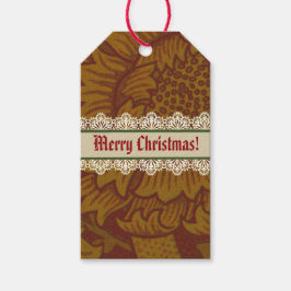 Nostalgische klassieker William Morris Red Holiday Cadeaulabel