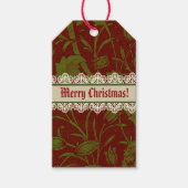 Nostalgische klassieker William Morris Red Holiday Cadeaulabel (Voorkant)