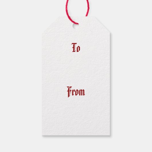 Nostalgische klassieker William Morris Red Holiday Cadeaulabel (Achterkant)