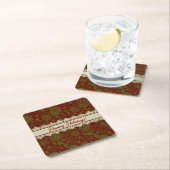 Nostalgische klassieker William Morris Red Holiday Kartonnen Onderzetters (Insitu)