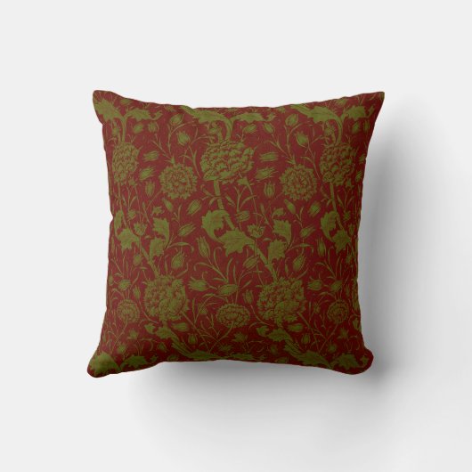 Nostalgische klassieker William Morris Red Holiday Kussen (Achterkant)