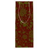 Nostalgische klassieker William Morris Red Holiday Wijn Cadeautas (Achterkant)