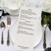 Nostalgische krant Bruiloft Menu