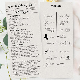 Nostalgische krant bruiloft programma