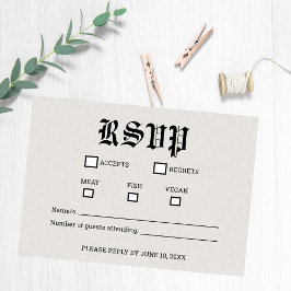 Nostalgische Kranten Huwelijks RSVP Kaart
