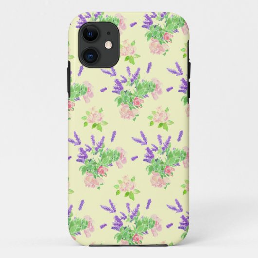 Nostalgische lavendel en Rozen op Cream Case-Mate iPhone Case (Achterkant)