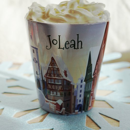 Nostalgische Lichtblauwe Beierse Kerstkoffie Latte Mok