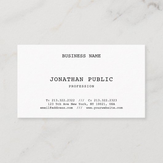 Nostalgische look Elegant Classic Minimalistische  Visitekaartje (Voorkant)