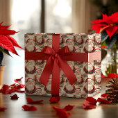 Nostalgische  look Kerstvakantie Cadeaupapier