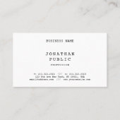 Nostalgische look minimalistisch Elegant Classic S Visitekaartje (Achterkant)