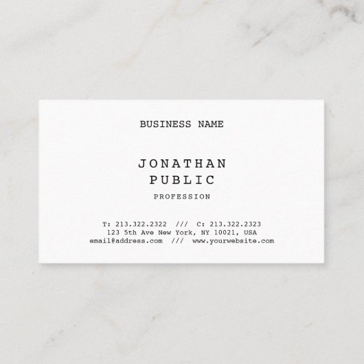 Nostalgische look minimalistisch Elegant Classic S Visitekaartje (Achterkant)