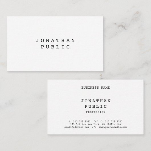 Nostalgische look minimalistisch Elegant Classic S Visitekaartje (Voorkant / Achterkant)