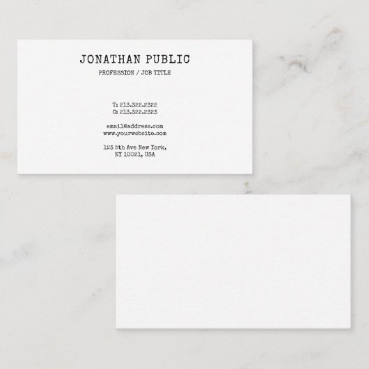 Nostalgische look Professioneel Elegant Sjabloon C Visitekaartje (Voorkant / Achterkant)