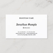 Nostalgische look Sjabloon Classic Oud Engels teks Visitekaartje (Achterkant)