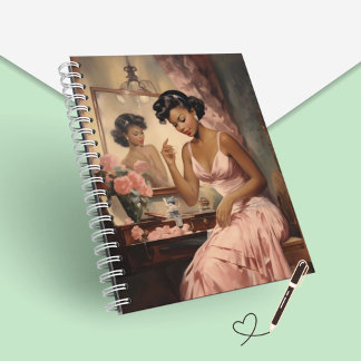 Nostalgische Melanated Vrouw Notitieboek