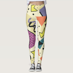 Nostalgische Memphis retro vormen Leggings